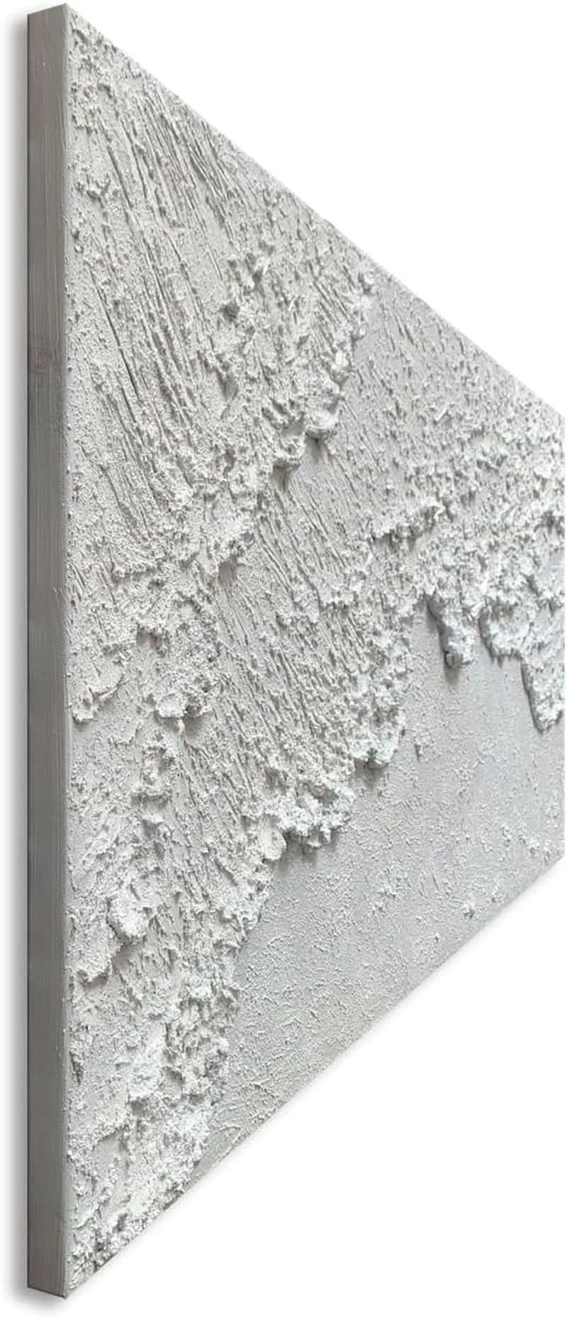 Oceanic Wave Textured Coastal Wall Art 48x24 Hand-Painted White – image 2