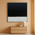 Black and White Wall Art 45x30 Hand-Painted for Living Room – main view