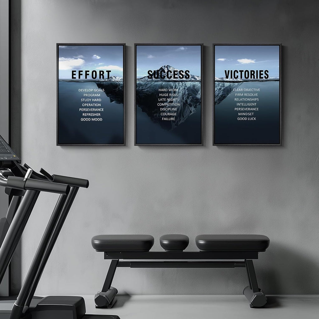 Iceberg Motivational Coastal Wall Art 16x24 Framed Navy Blue – image 5