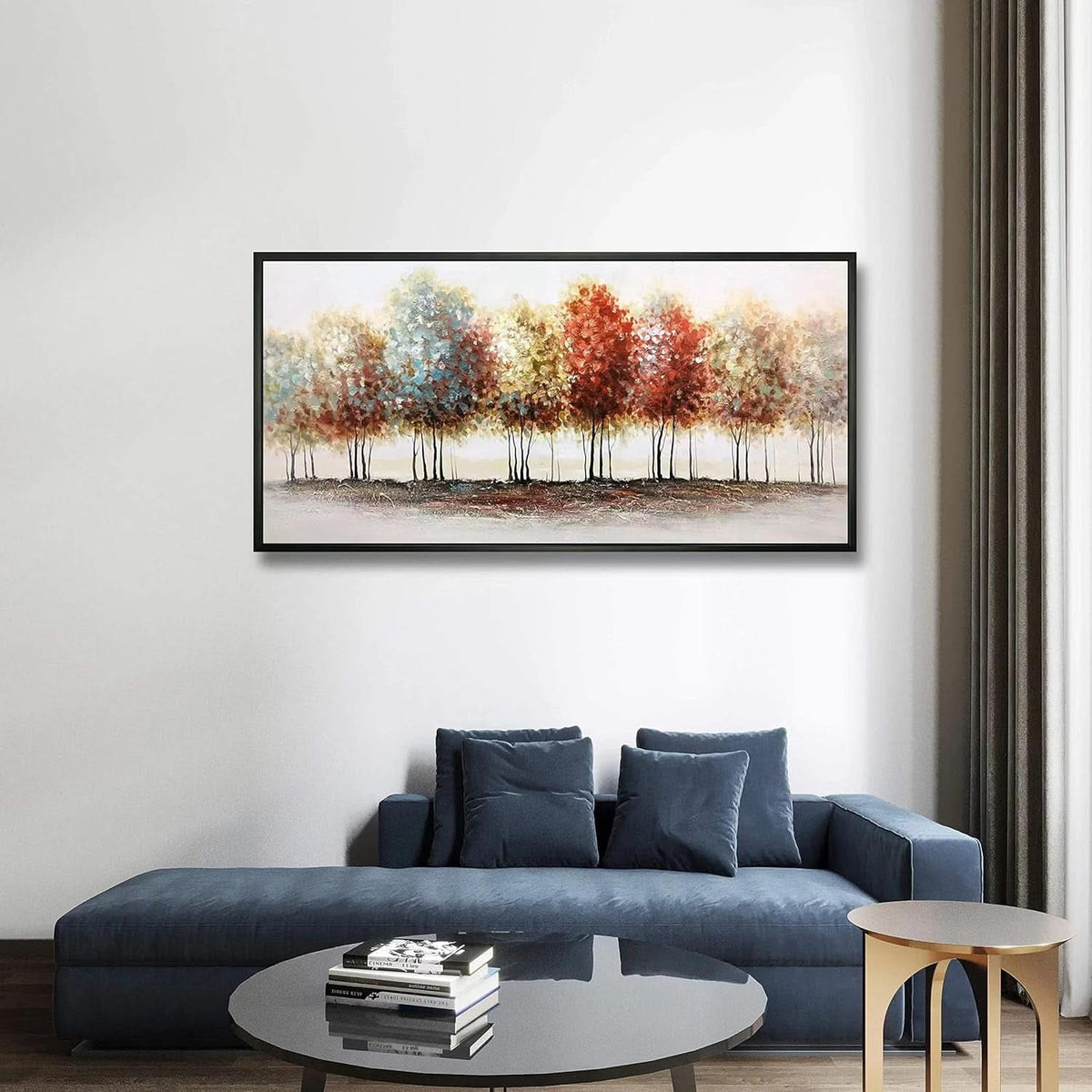 Multicolored Abstract Wall Art 24x48 Hand-Painted Canvas – image 4