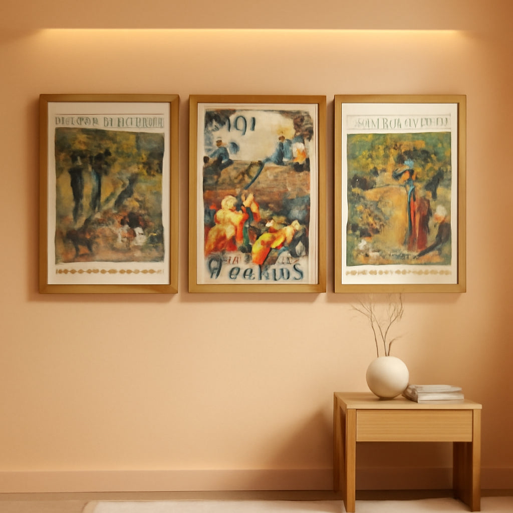 Triptych Canvas Wall Art Set of 3 Framed, 20x30 in – main view