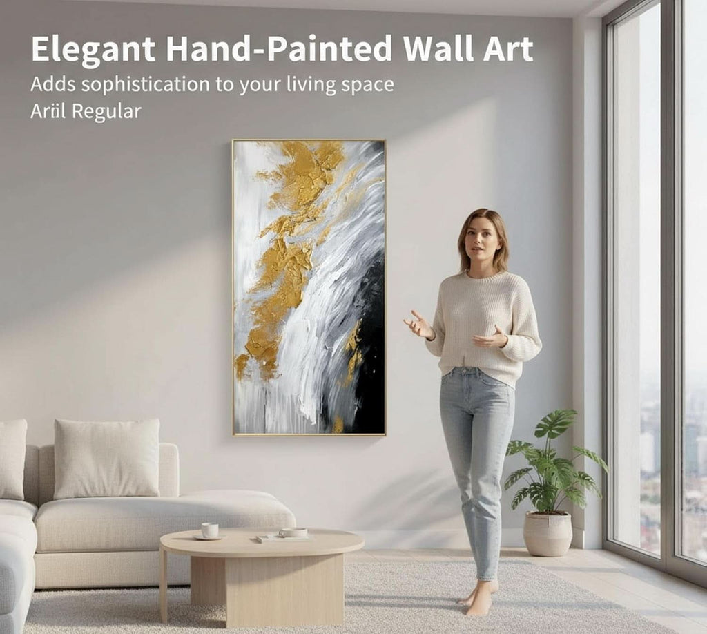 Abstract Wall Art 28x56 Hand-Painted Framed for Living Room – image 6