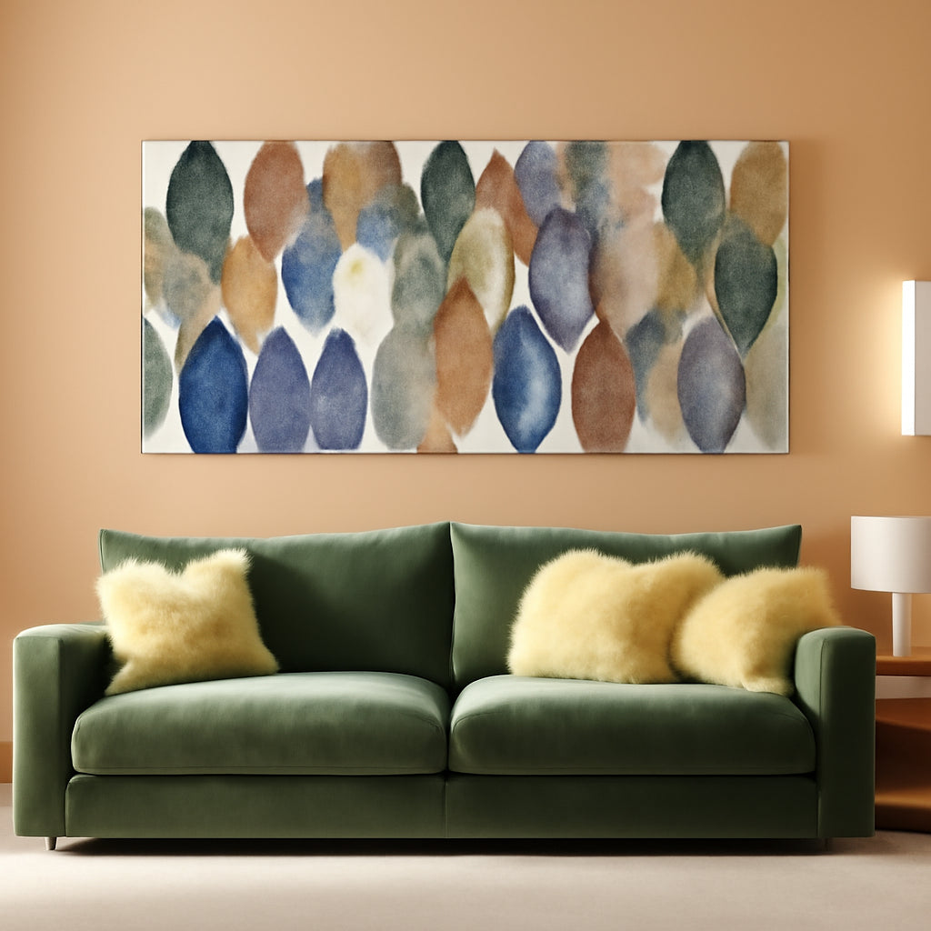 Leaf Botanical Wall Art 24x48 Colorful Canvas for Living Room – main view