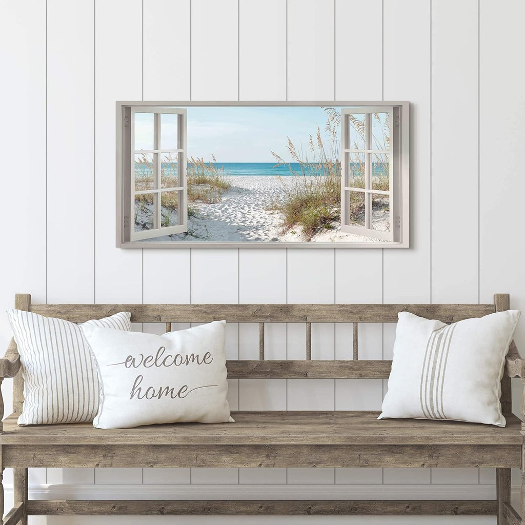 Seascape Ocean Beach Coastal Wall Art Extra Large Blue Canvas – image 3