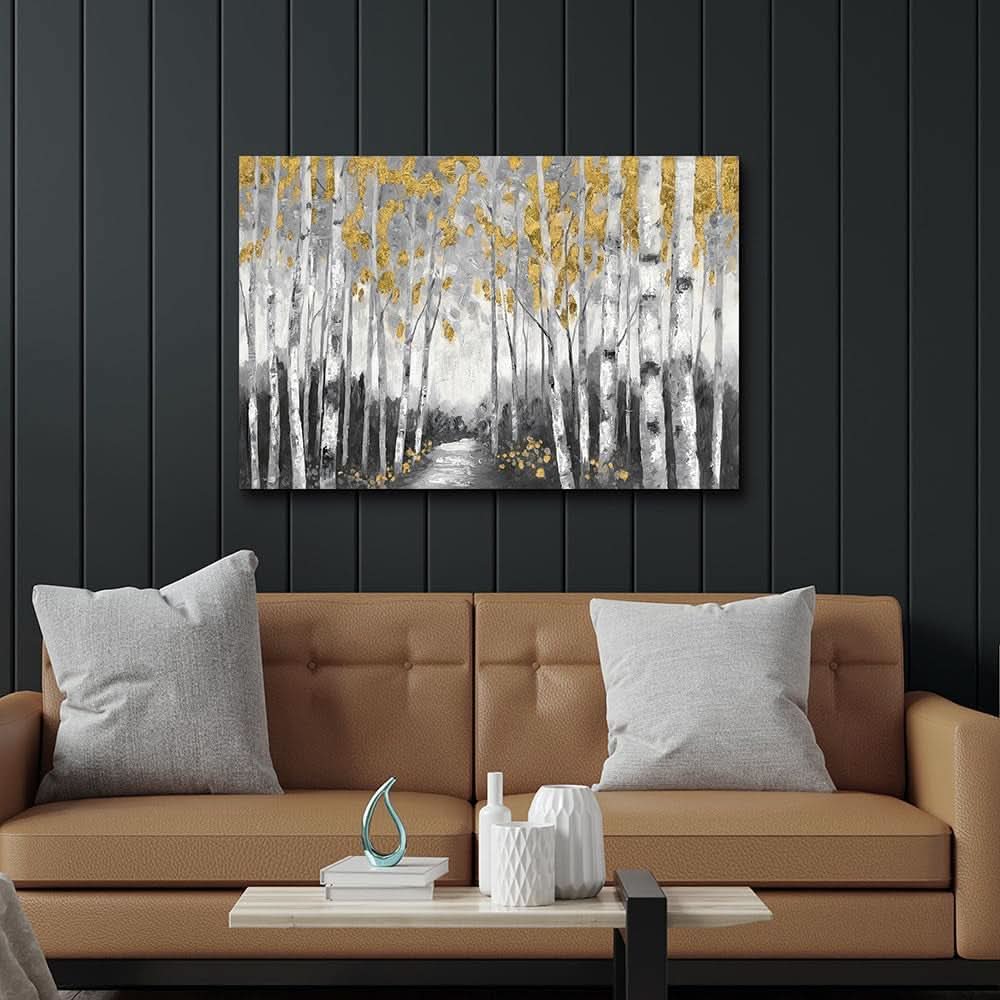 Forest Birch Textured Landscape Wall Art 24x36 Canvas – image 4