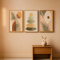 Boho Wall Art Framed Sage Green for Living Room – main view