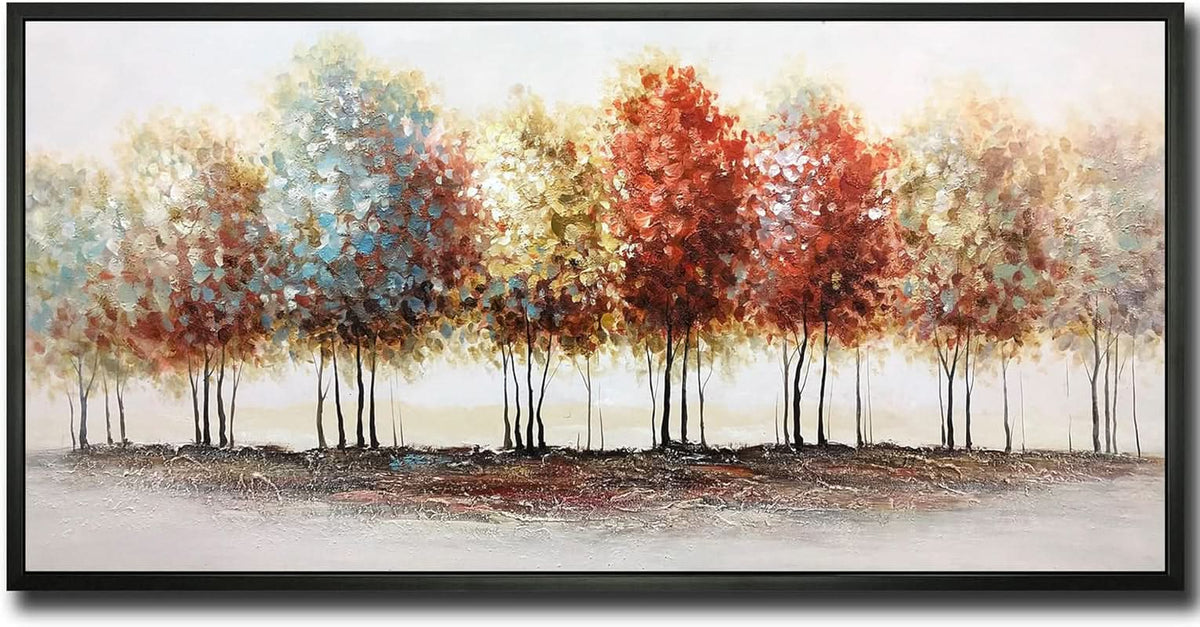 Multicolored Abstract Wall Art 24x48 Hand-Painted Canvas – main view