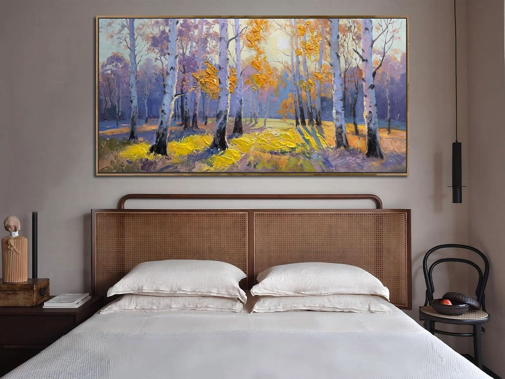 Forest Birch Landscape Wall Art 58x29 Framed Canvas – image 5