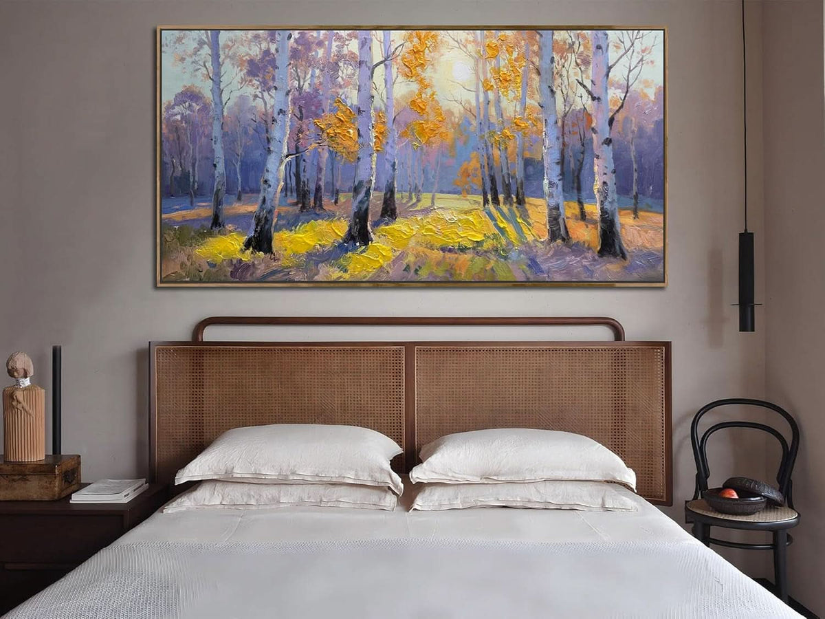 Forest Birch Landscape Wall Art 58x29 Framed Canvas – image 5