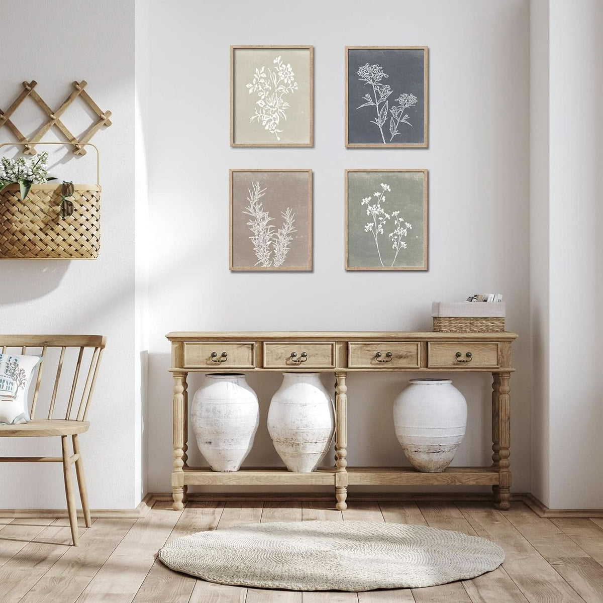 Walnut Botanical Wall Art Set of 4 Framed, 10x10 in – image 4