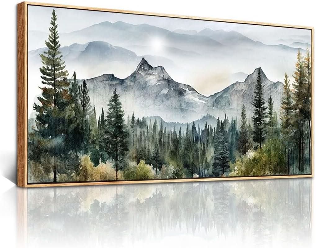 Abstract Landscape Wall Art 20x40 Framed Canvas for Living Room – image 3