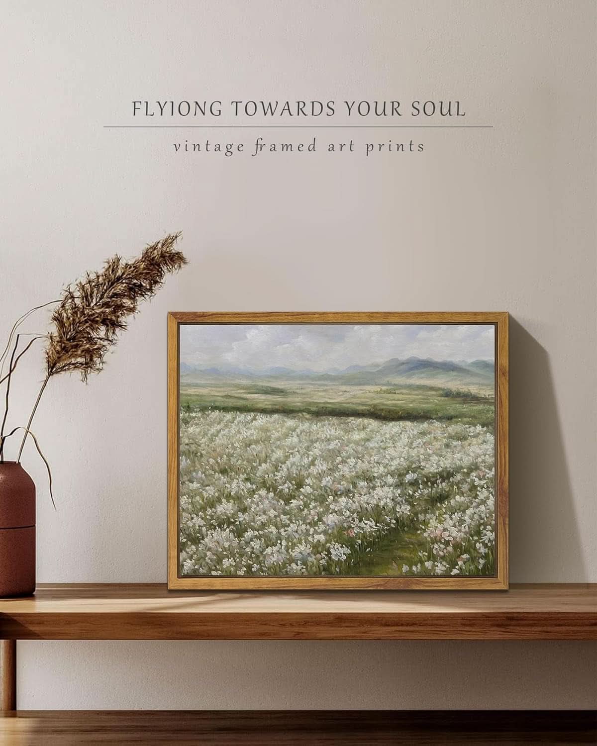 Natural Finish Landscape Wall Art 8x10 Framed Canvas – image 2