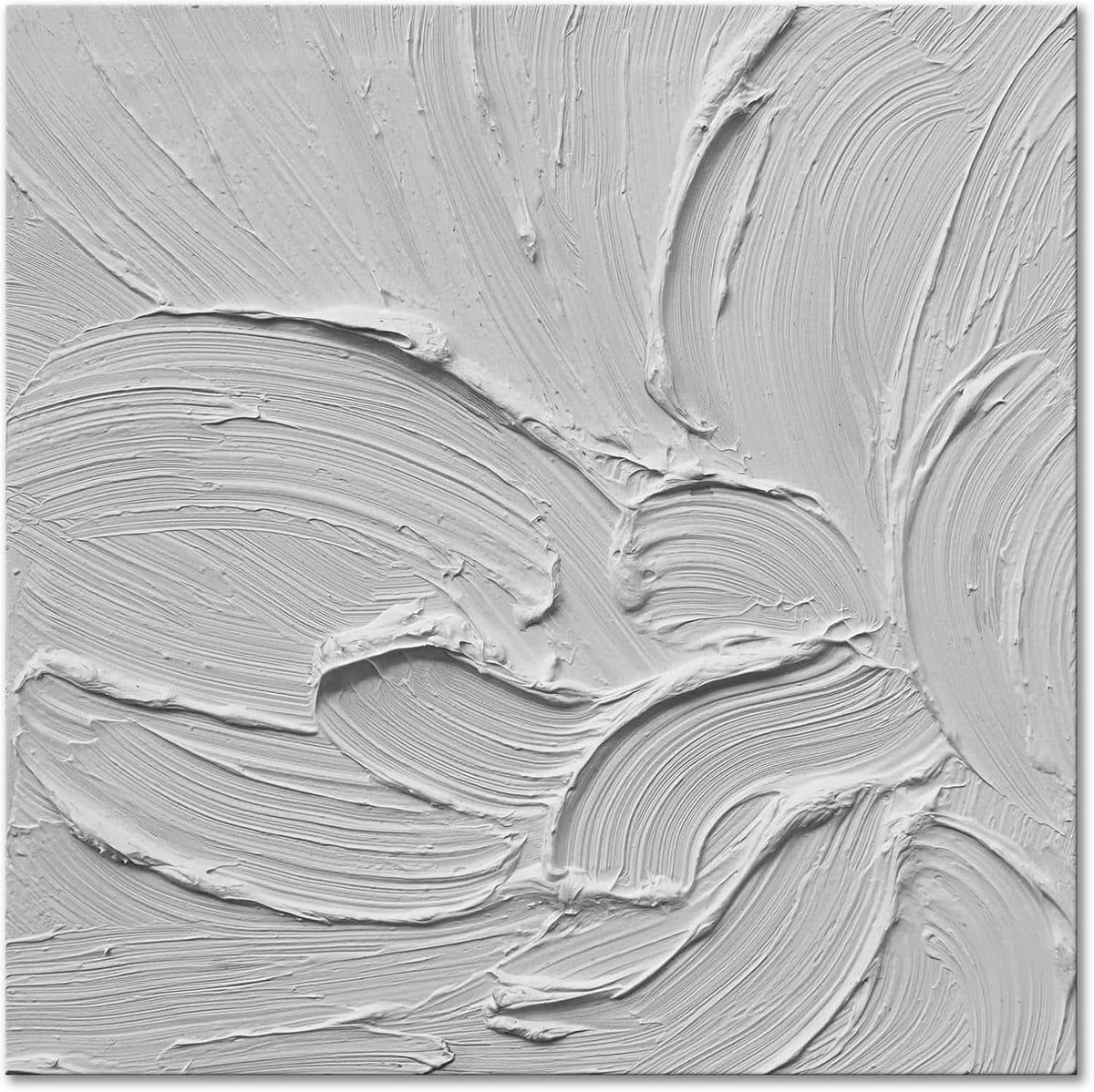 Textured Canvas Wall Art 20x20 Hand-Painted White for Living Room – image 3
