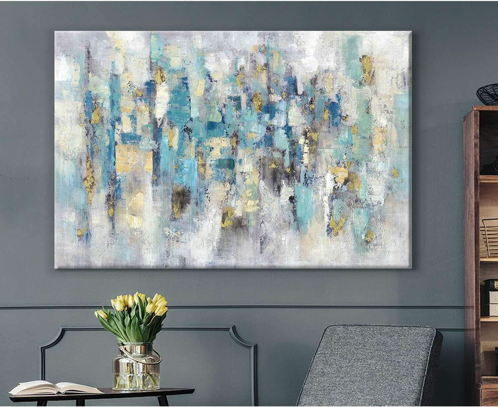 Ultramarine Abstract Wall Art 45x30 Blue Canvas for Living Room – image 4