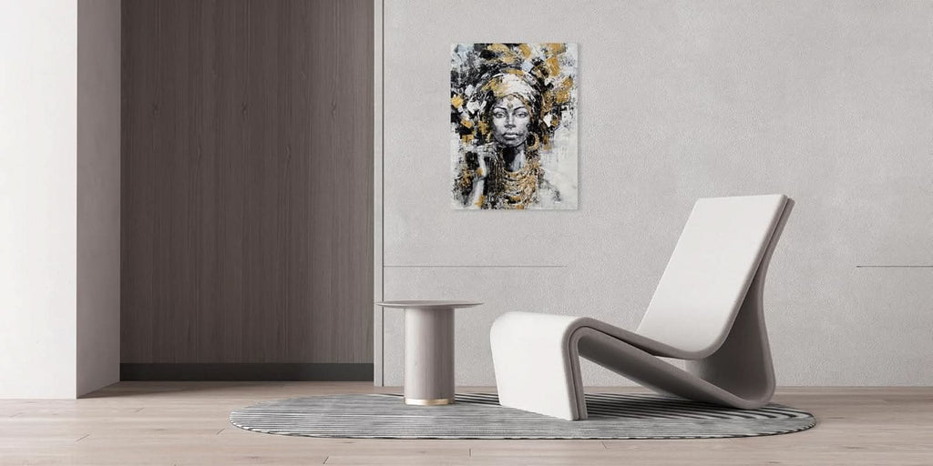 African American Gold Wall Art Hand-Painted Black Canvas – image 4