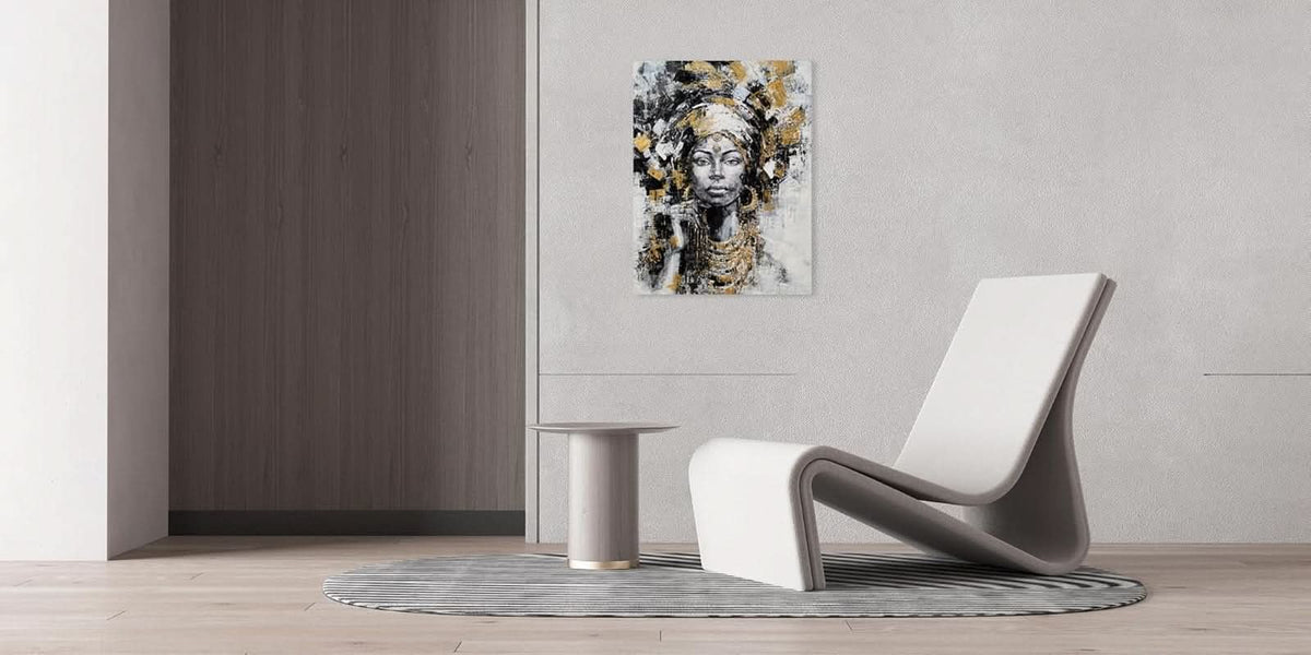 African American Gold Wall Art Hand-Painted Black Canvas – image 4