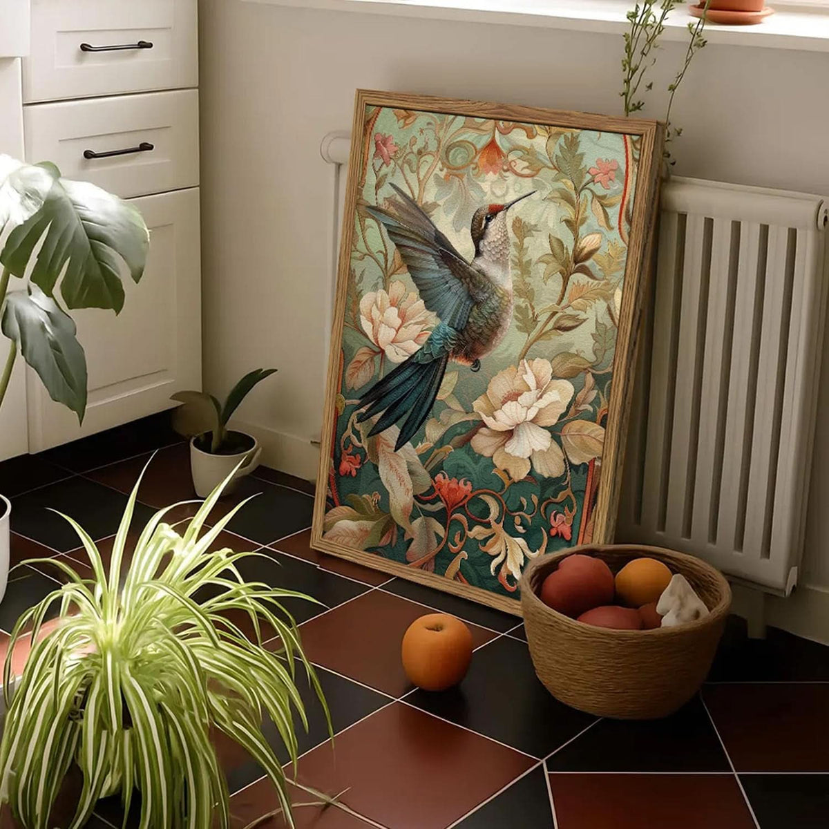 Hummingbird Wall Art 16x24 Hand-Painted Framed for Living Room – image 4
