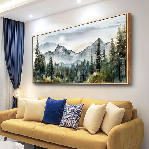 Abstract Landscape Wall Art 20x40 Framed Canvas for Living Room – image 2