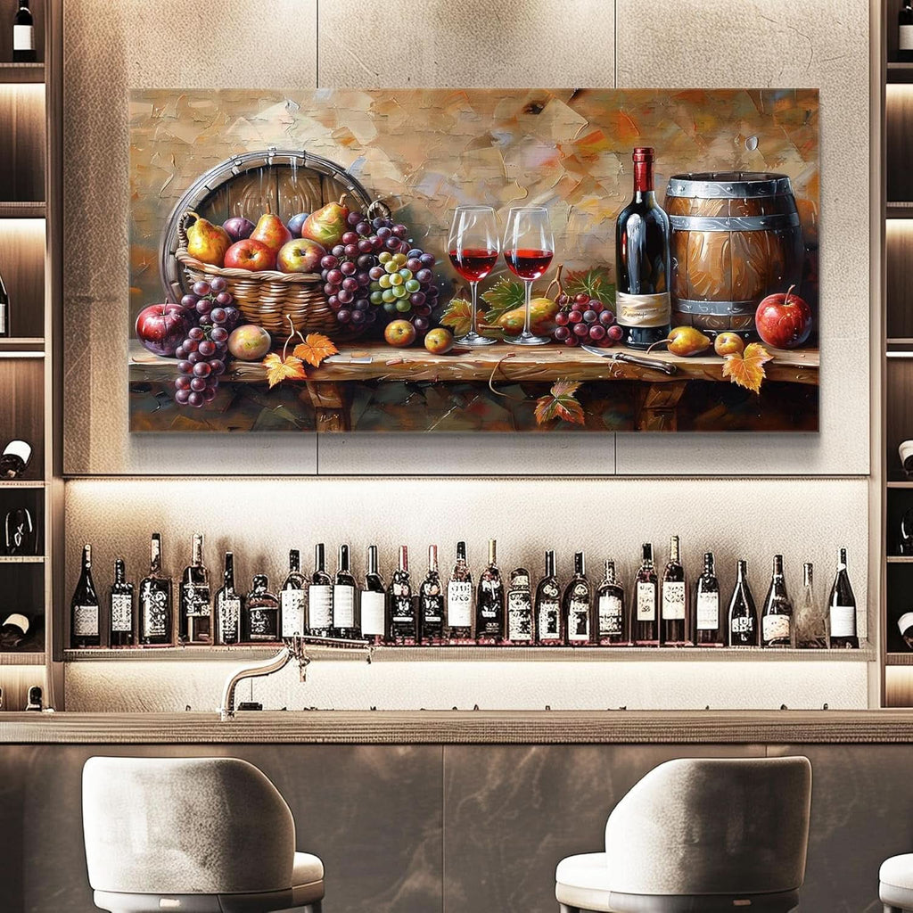 Wine Glass Crimson Canvas Wall Art 20x40 Red for Office – image 4