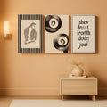 Cheetah Stripe Wall Art 16x24 Framed Black Beige Canvas – main view