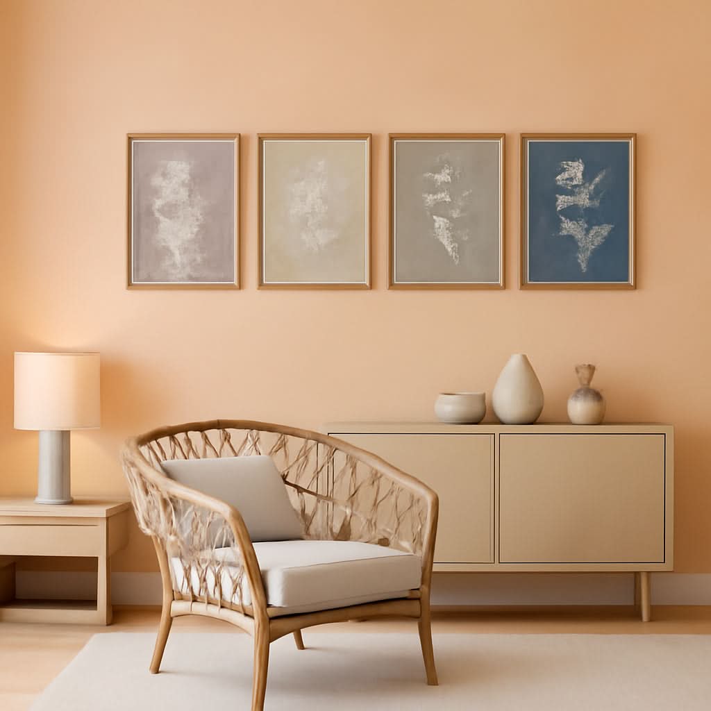 Walnut Botanical Wall Art Set of 4 Framed, 10x10 in – main view