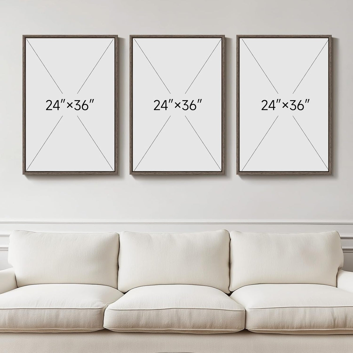 Landscape Wall Art Set of 3 Framed, 24x36 in for Living Room – image 3
