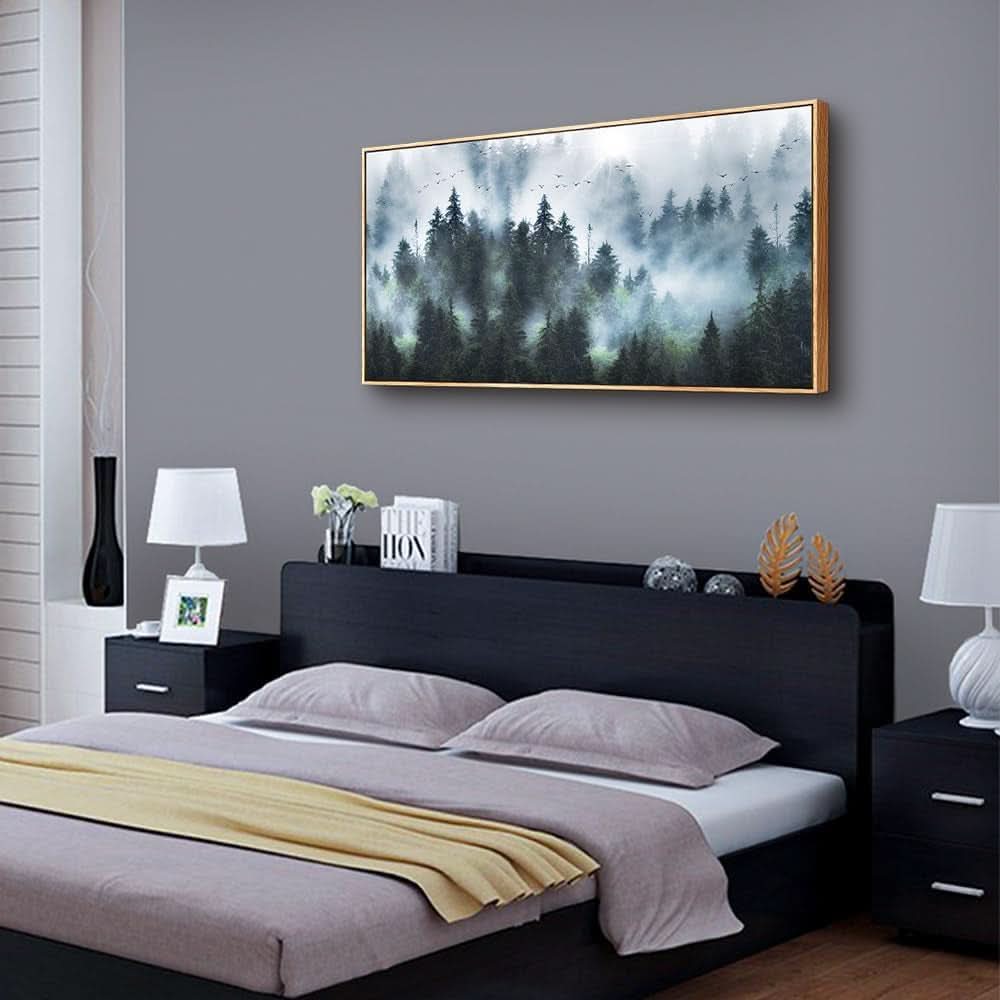 Forest Artisan Fog Landscape Wall Art 24x48 Framed Canvas – image 5