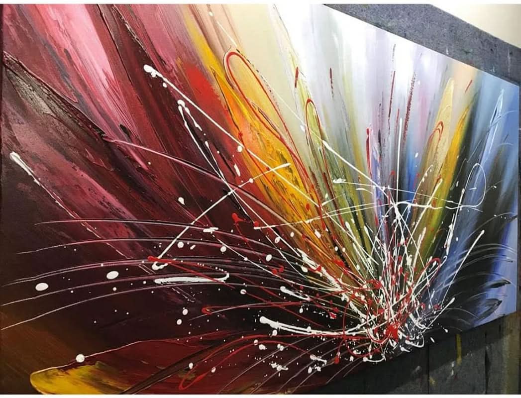 Abstract Wall Art 24x48 Hand-Painted Canvas for Living Room – image 2