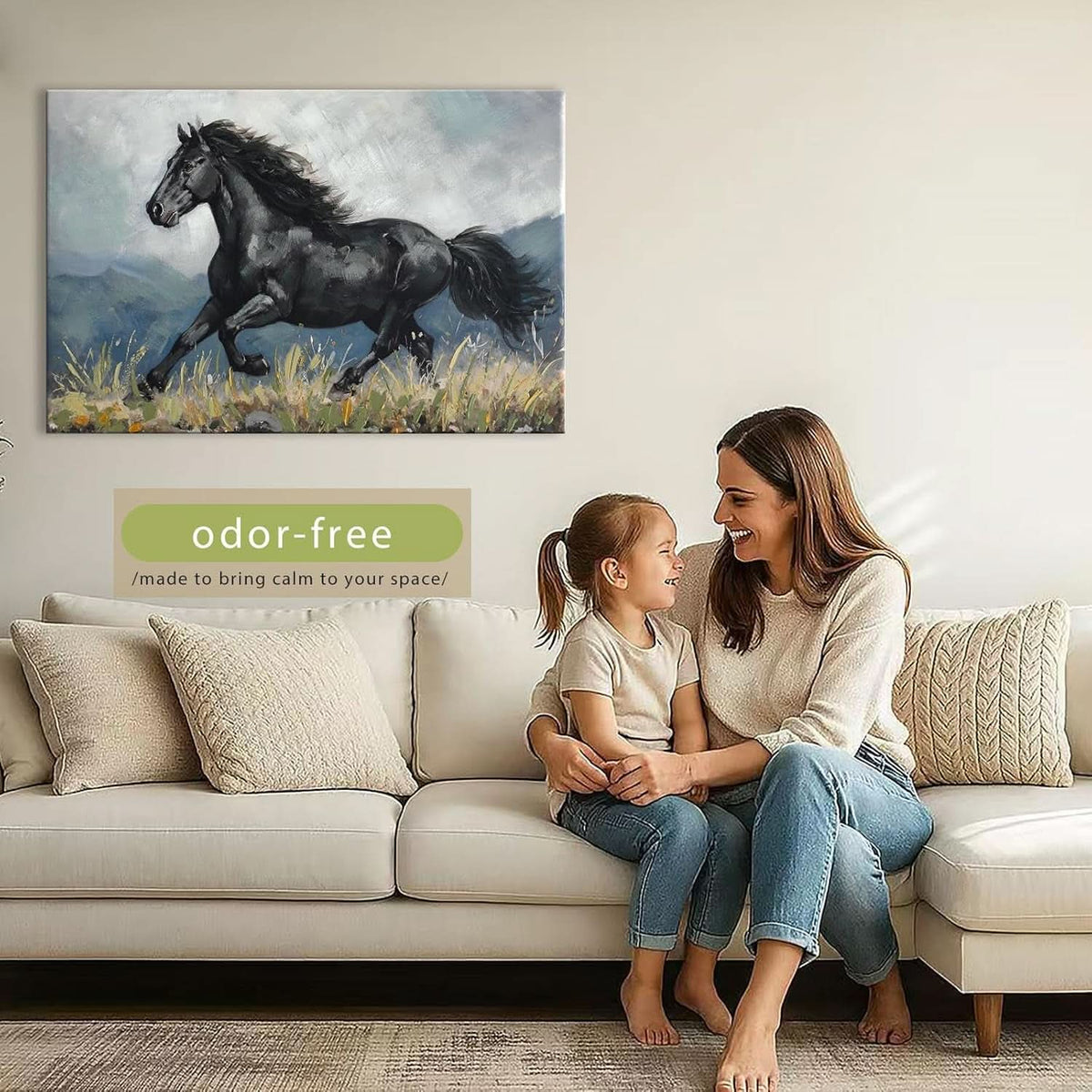 Horse Wall Art 24x36 Hand-Painted Canvas for Living Room – image 5