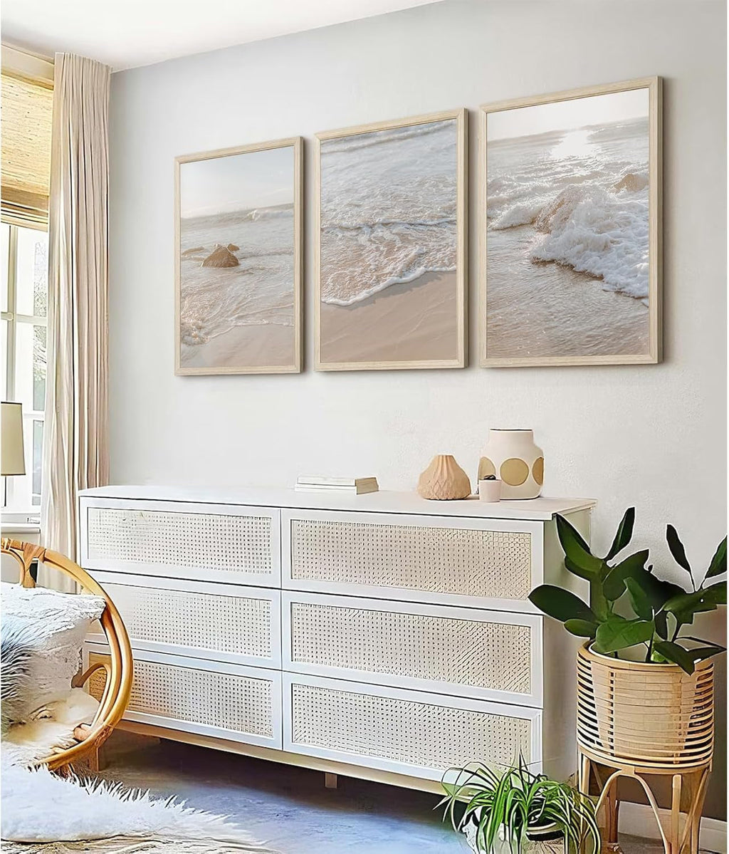 Beach Coastal Wall Art Set of 3 Framed, 16x24 in for Living Room – image 5