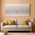 Flower Floral Wall Art 24x48 Framed White Canvas for Living Room – main view
