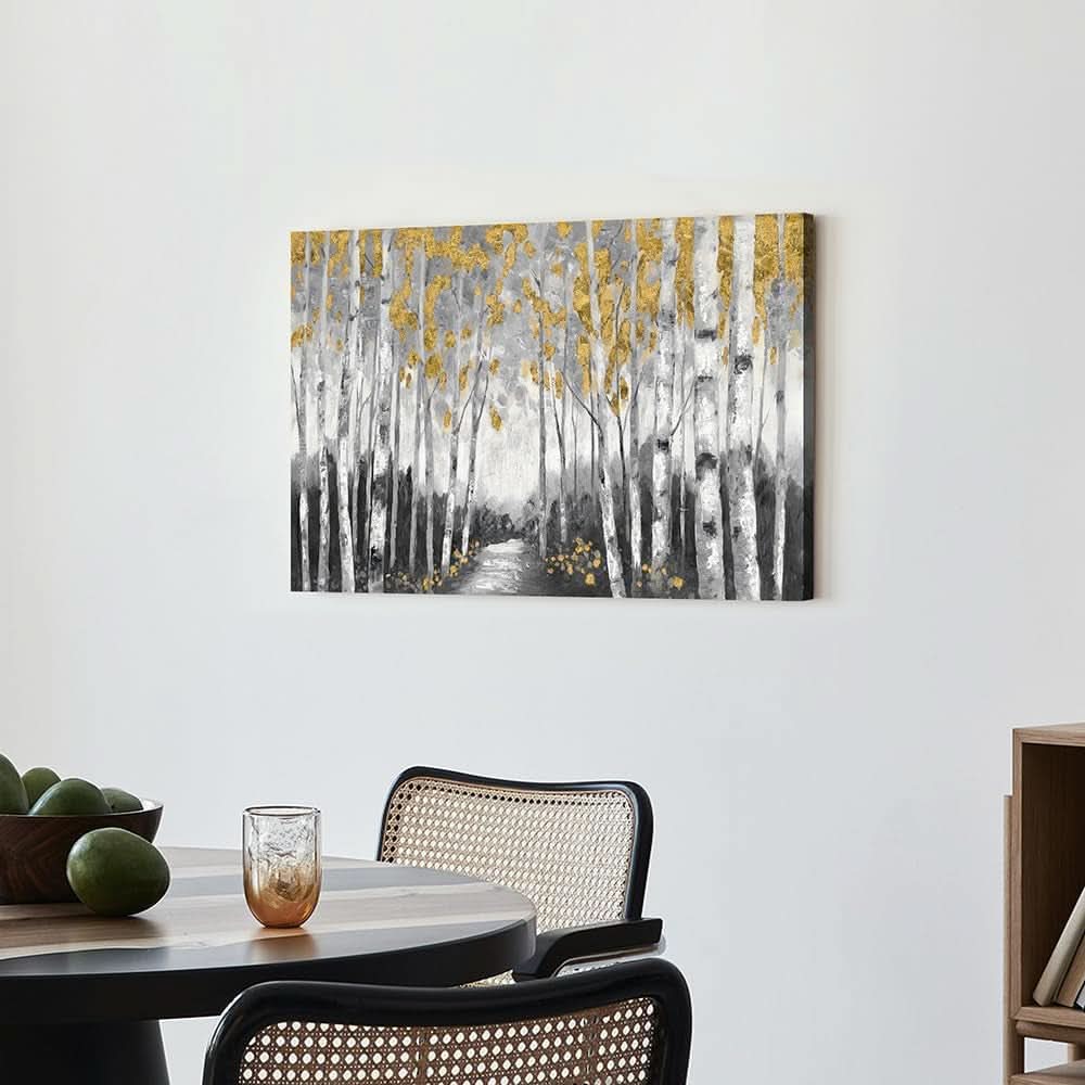 Forest Birch Textured Landscape Wall Art 24x36 Canvas – image 5