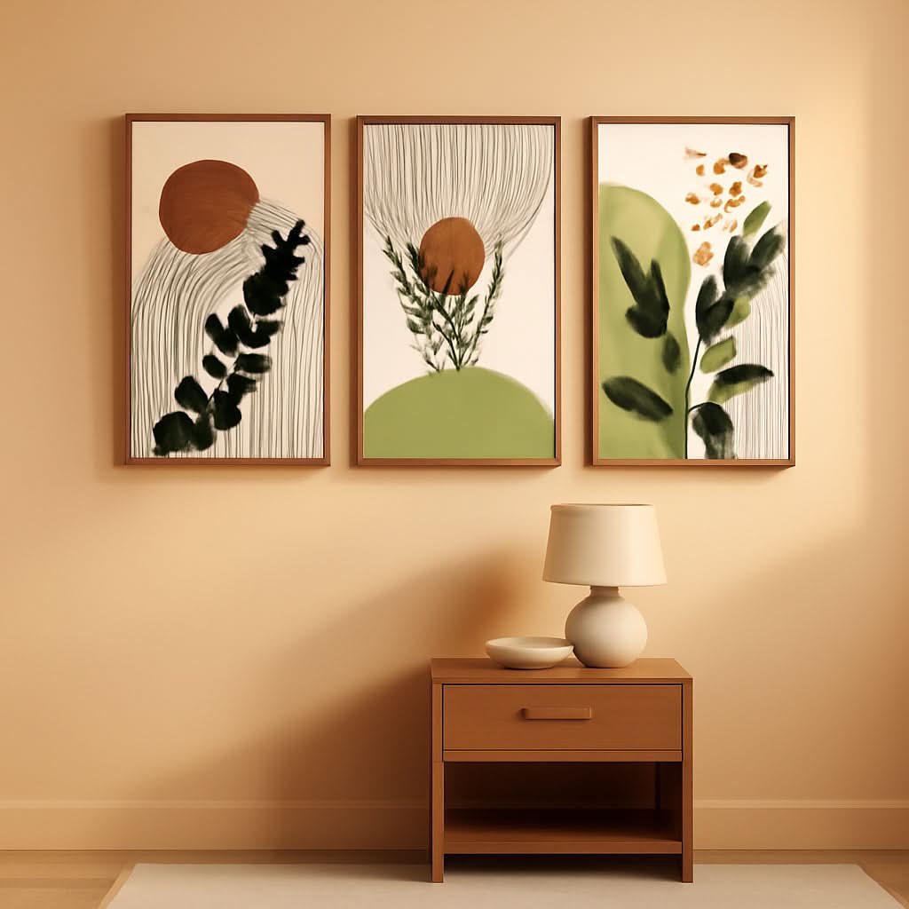 Boho Botanical Wall Art 11x14 Framed for Living Room – main view