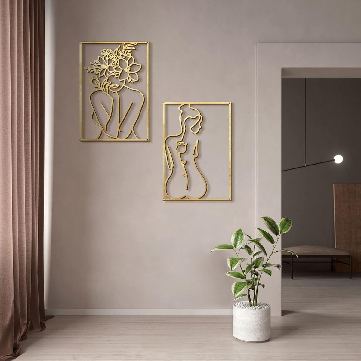 Sculptural Textured Abstract Wall Art 17x11.8 Gold – image 7