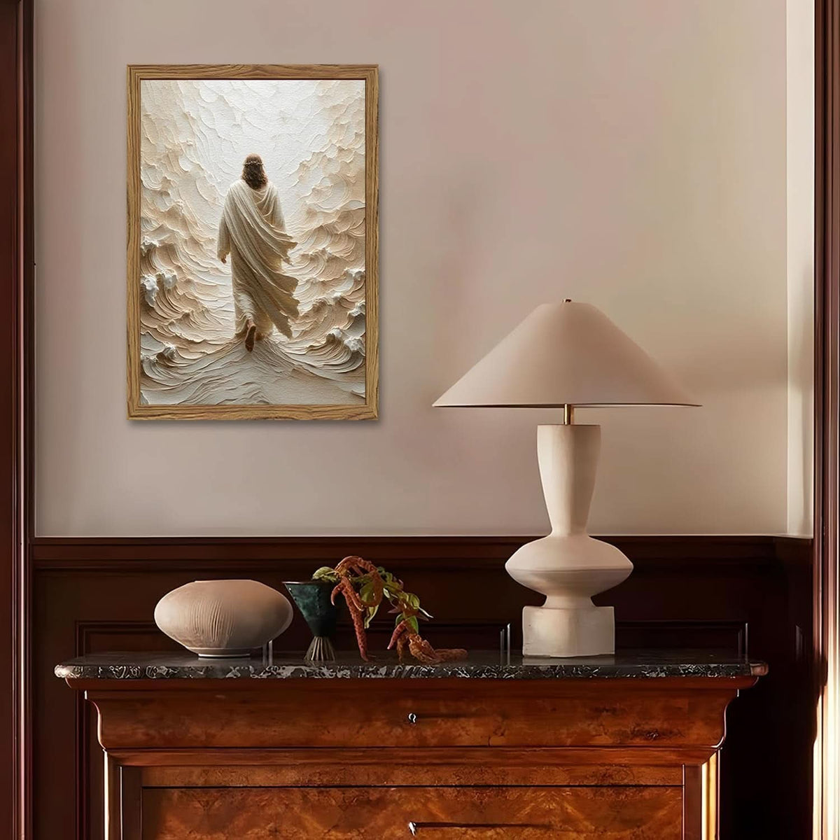Jesus Walking on Water Sandstone Christian Wall Art 12x16 Sandstone – image 7