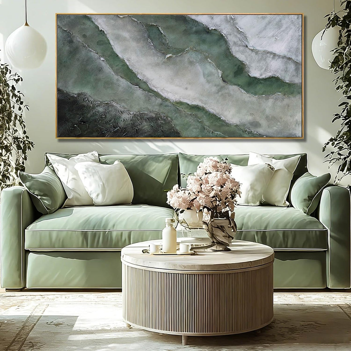 Textured Landscape Wall Art 24x48 Hand-Painted Framed Canvas – image 5