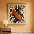 Mosaic Wall Art 27.6x39.4 White Orange for Living Room – main view