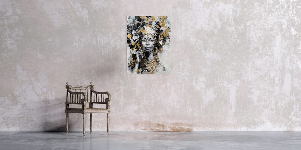 African American Gold Wall Art Hand-Painted Black Canvas – image 5