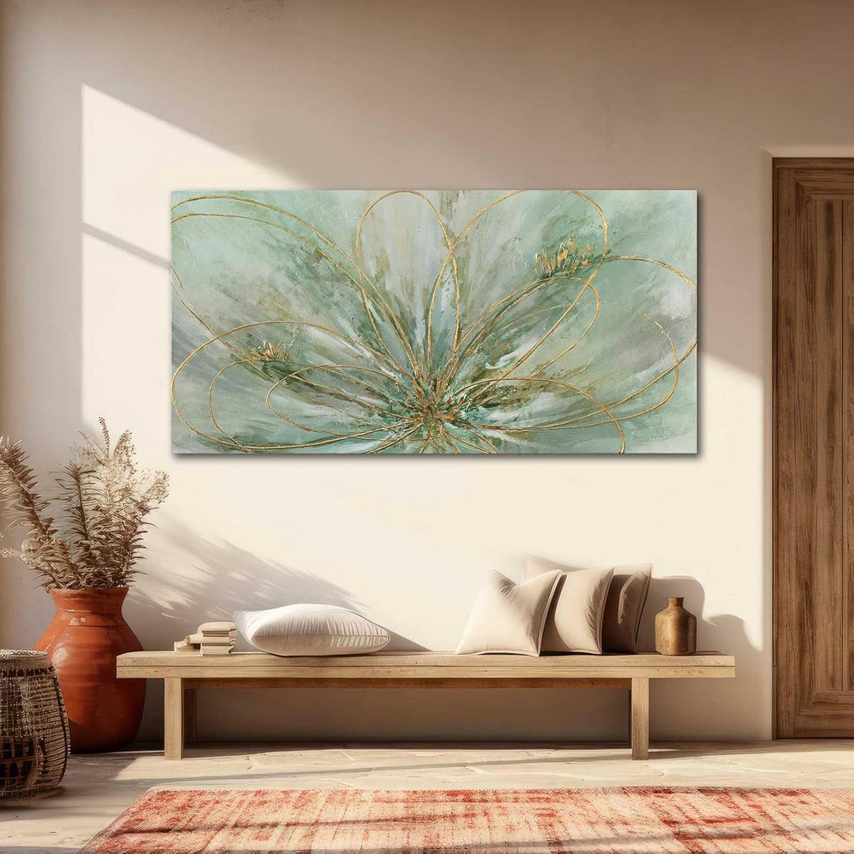 Abstract Floral Wall Art 24x48 Canvas for Living Room – image 6