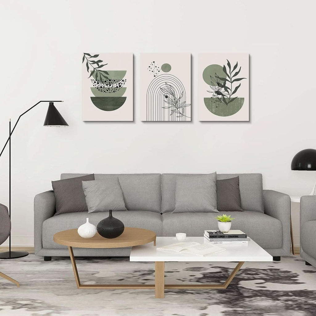 Boho Botanical Wall Art Set of 3 Framed Sage Green, 12x16 in – image 4