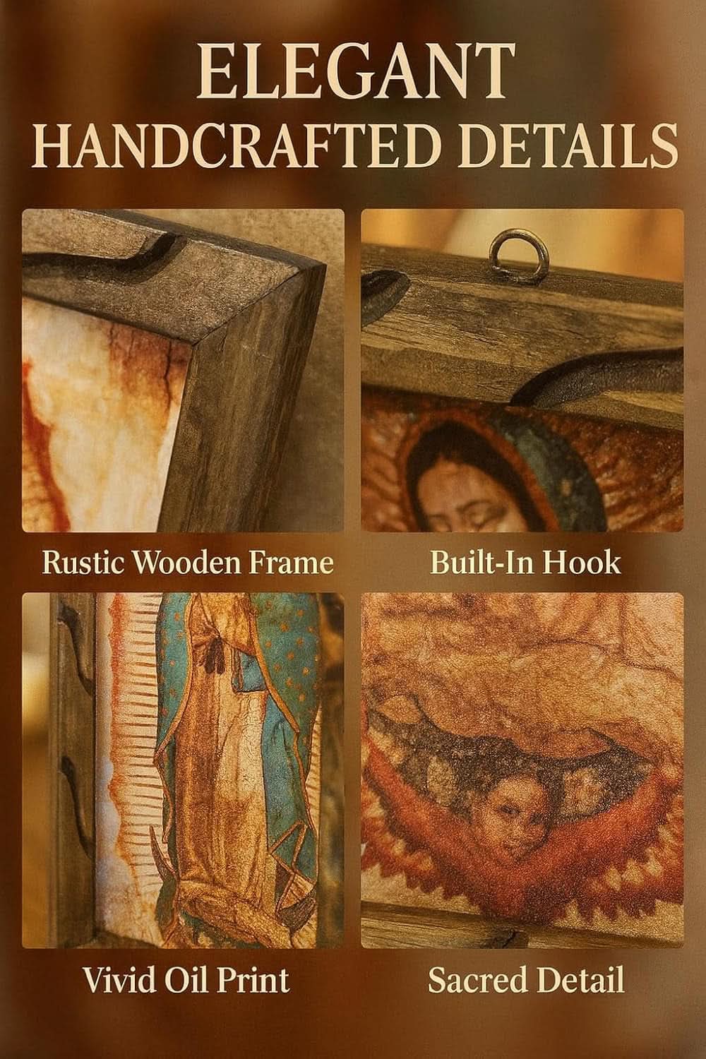 Our Lady of Guadalupe Religious Wall Art 13x18 Framed – image 5