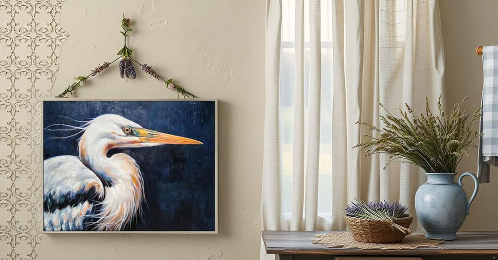 Blue Heron Textured Wall Art Hand-Painted Framed Canvas – image 5
