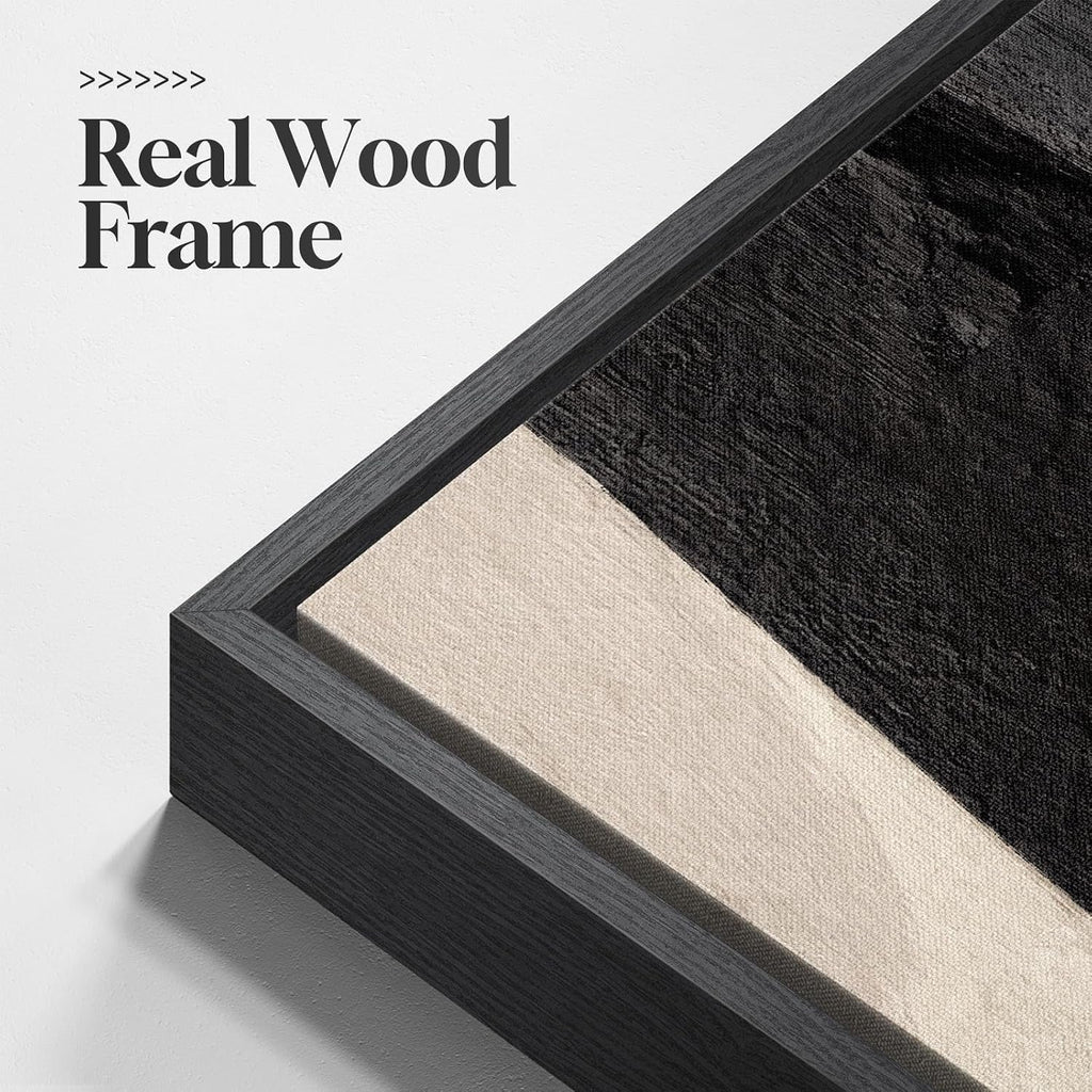 Canvas Wall Art Set of 2 Framed Black Beige, 20x60 in – image 6