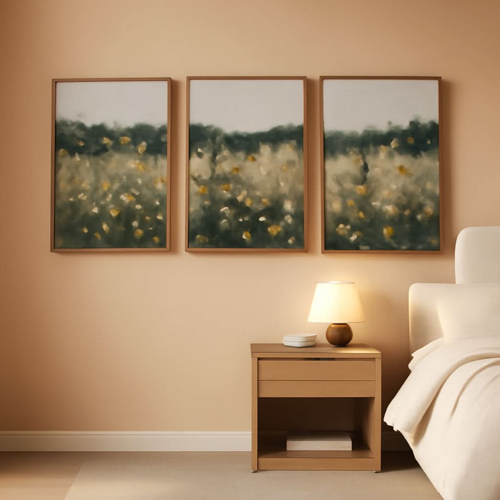 Meadow Timeless Landscape Wall Art Set of 3 Canvas, 12x16 in – main view