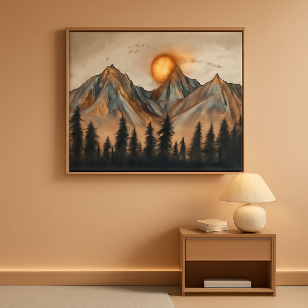 Textured Modern Wall Art 24x48 Canvas for Living Room – main view