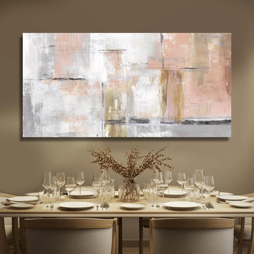 Abstract Wall Art 20x40 Powder Pink Canvas for Living Room – image 6