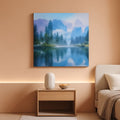 Forest Landscape Wall Art 40x20 Framed Green Canvas – main view