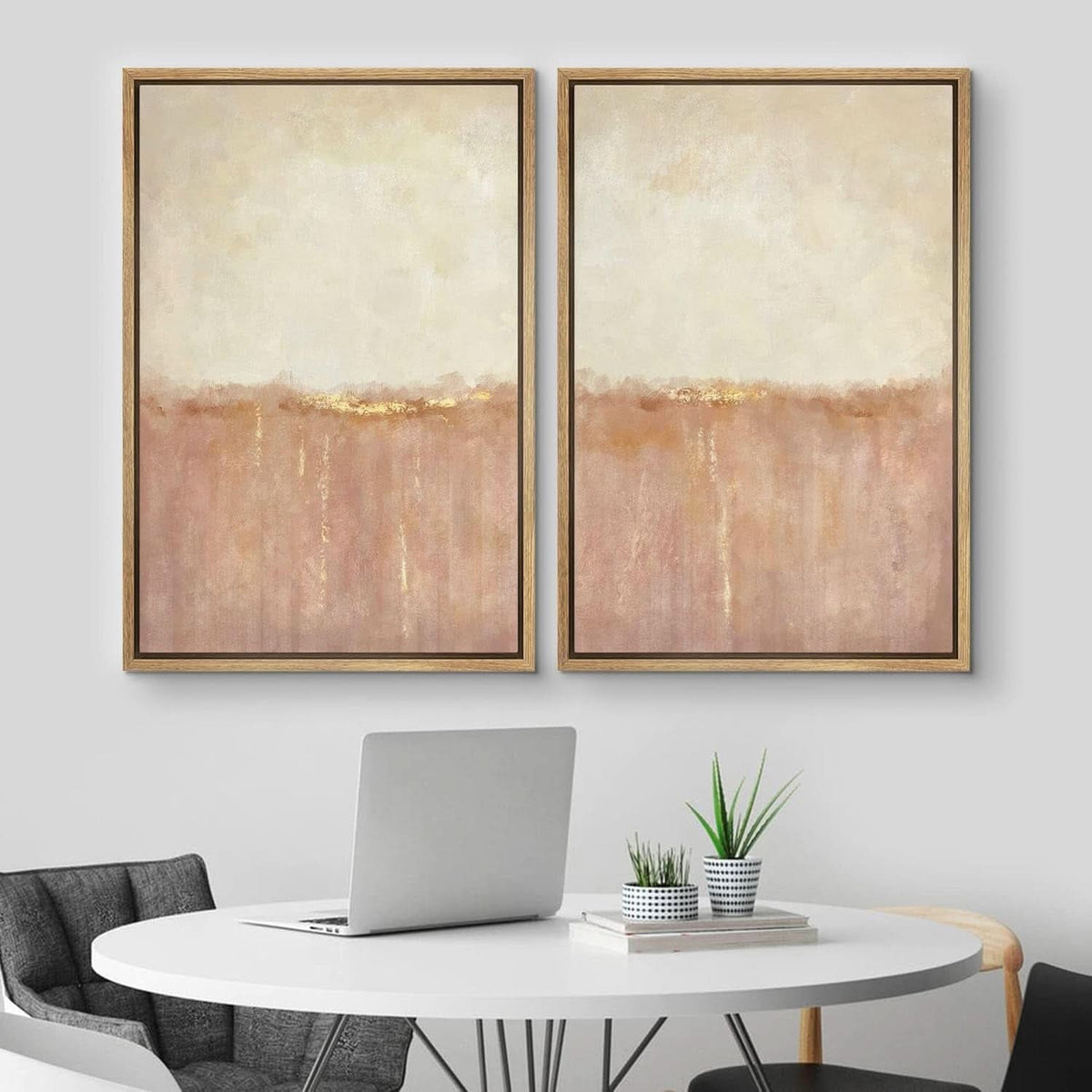 Pastel Landscape Wall Art 24x36 Framed Red Canvas for Bedroom – image 2