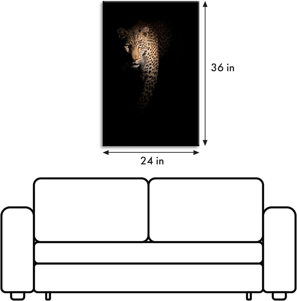 Leopard Wildlife Portrait Wall Art 24x36 Framed Canvas – image 8