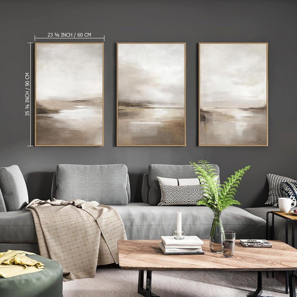 Abstract Landscape Wall Art 24x36 Neutral Canvas for Bedroom – image 3